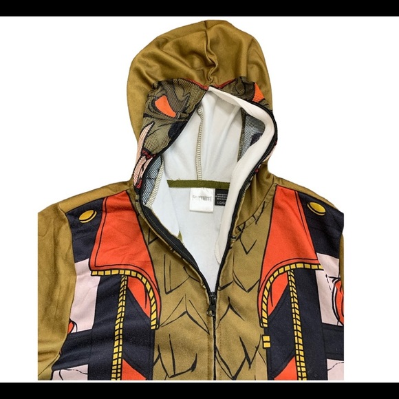 FORTNITE Dire Wolf Costume Zip Front Hoodie Olive Green Boys Large Age 10-12Y - Picture 4 of 11